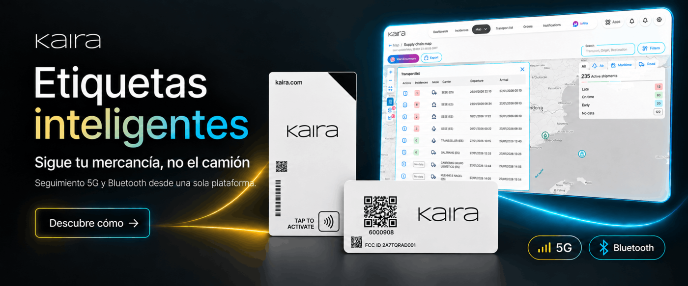 Etiquetas inteligentes Kaira. Sigue tu mercancía, no el camión